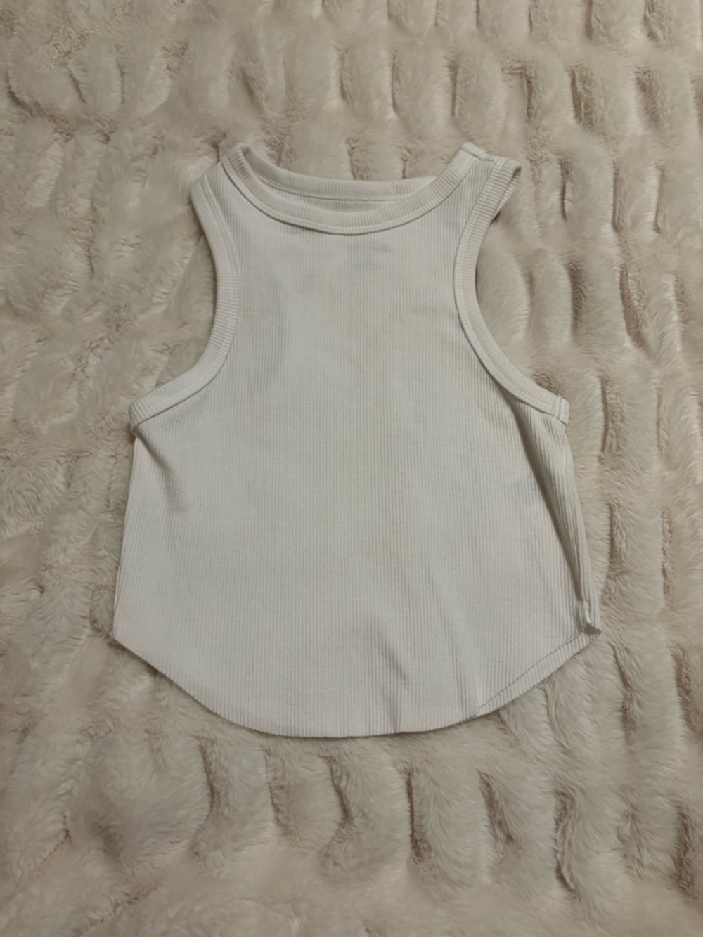 wild fable White Ribbed High-Neck Tank